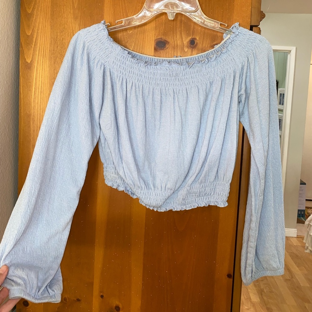Boho off the shoulders crop top.